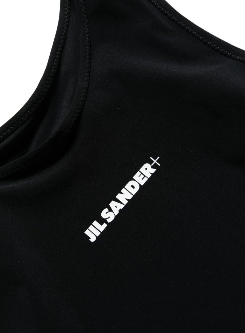 Jil Sander Logo Swimsuit Black Zwart