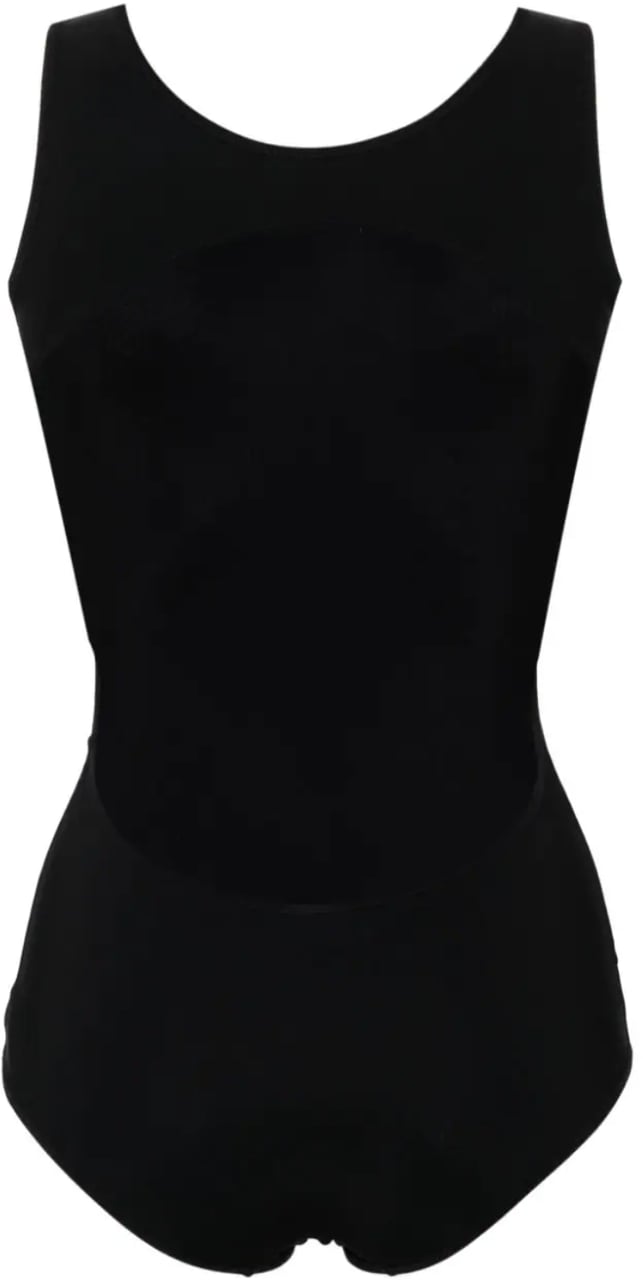 Jil Sander Logo Swimsuit Black Zwart