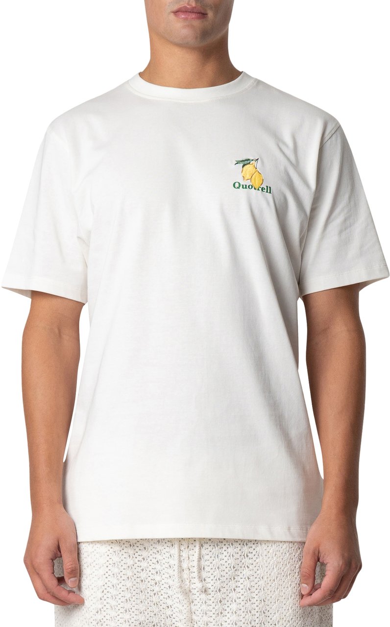 Quotrell Limone Tee | Off White/green Wit