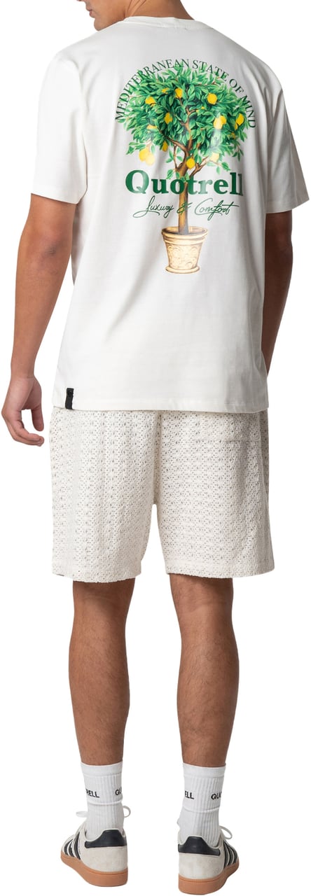Quotrell Limone Tee | Off White/green Wit