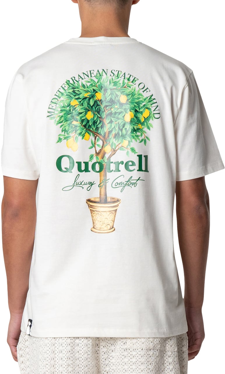 Quotrell Limone T-shirt | Off White/green Wit