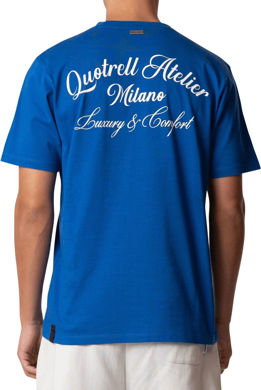 Quotrell Atelier Milano T-shirt | Cobalt/white Blauw