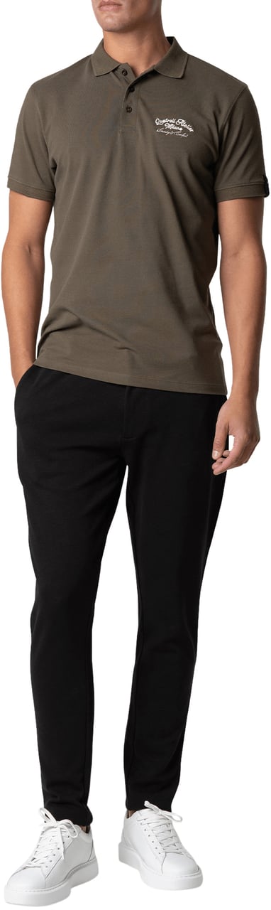 Quotrell Atelier Milano Chain Polo | Army/off White Groen
