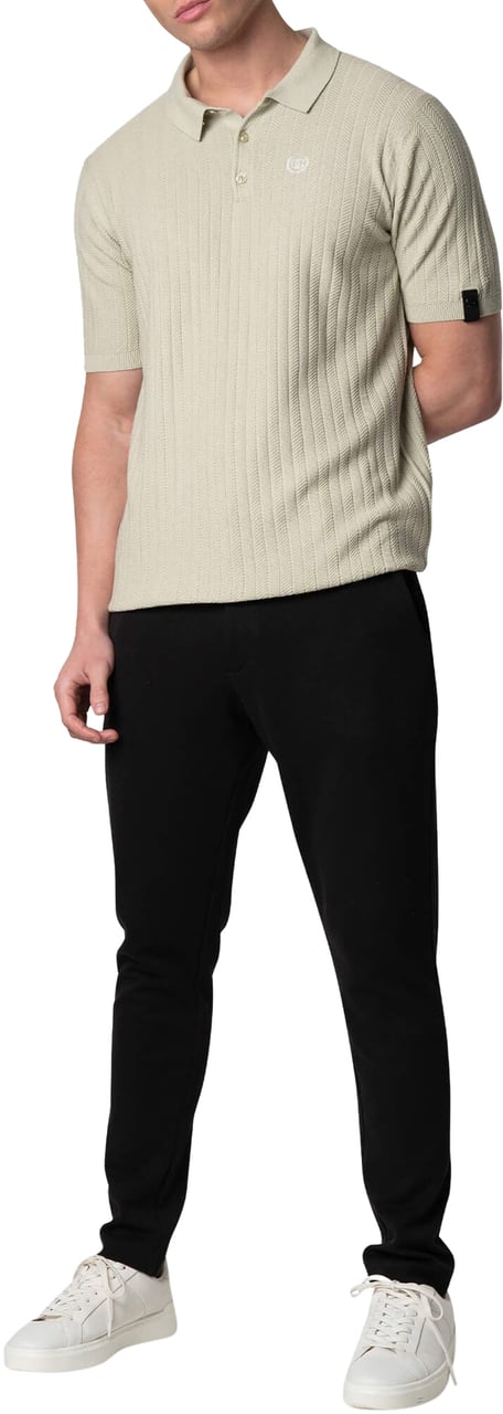 Quotrell Jay Knitted Polo | Stone/off White Divers