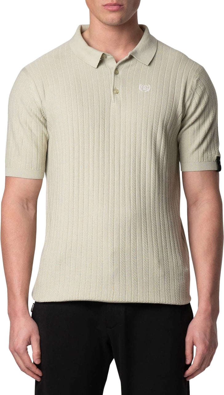 Quotrell Quotrell Couture - Jay Knitted Polo | Stone/off White Divers