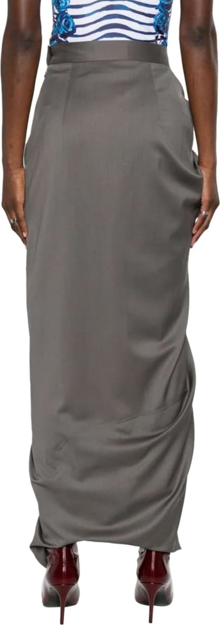 Vivienne Westwood Long Side Panther Skirt - Grey Grijs