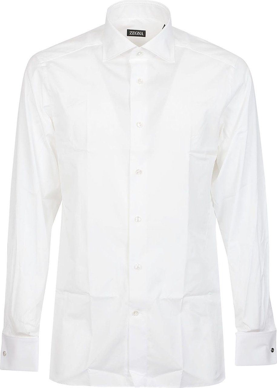 Zegna Lux Tailoring Long Sleeve Shirt White Wit
