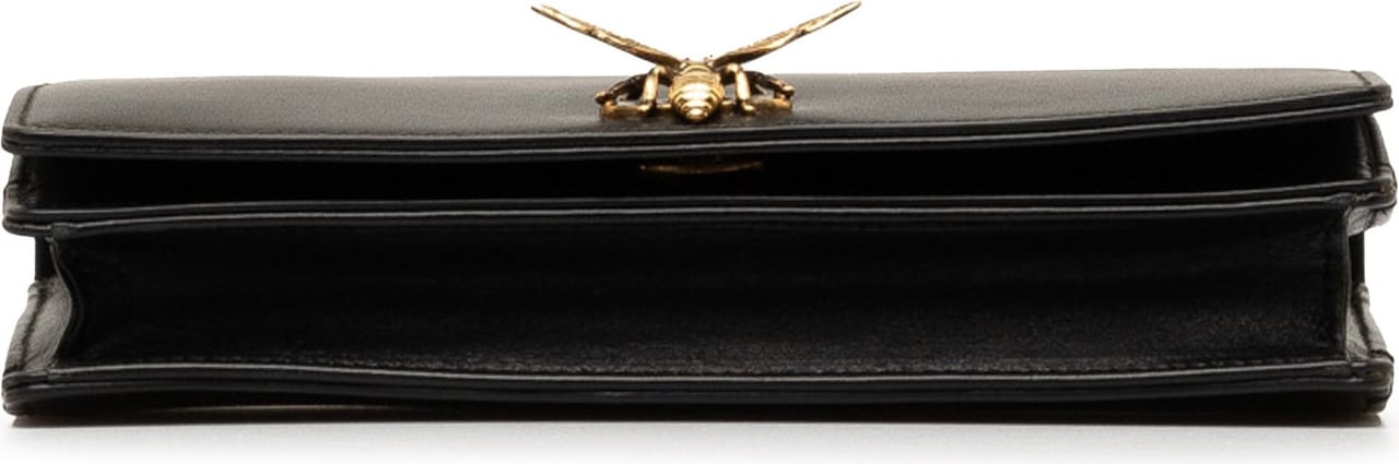 Dior Leather Bee Clutch Zwart