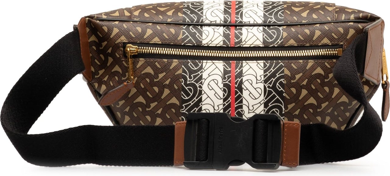 Burberry Monogram Stripe E-Canvas Belt Bag Bruin