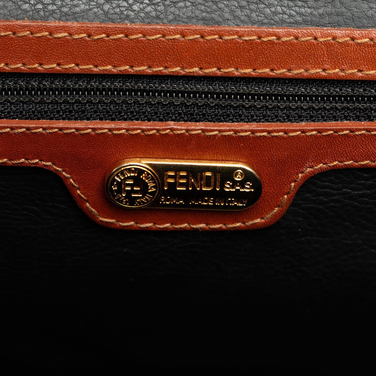 Fendi Pequin Handbag Bruin