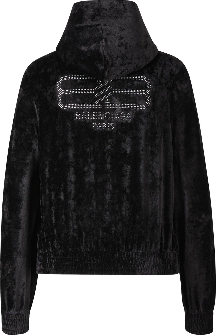 Balenciaga Paris Velvet Sweatshirt Zwart