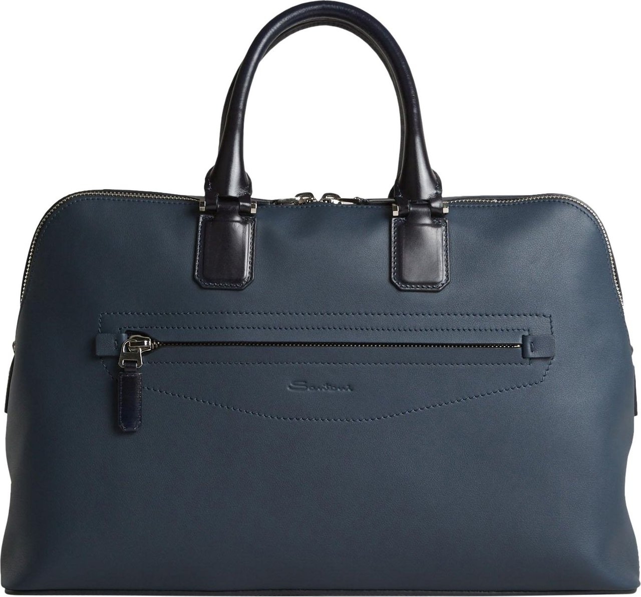 Santoni Leather Bag Blauw
