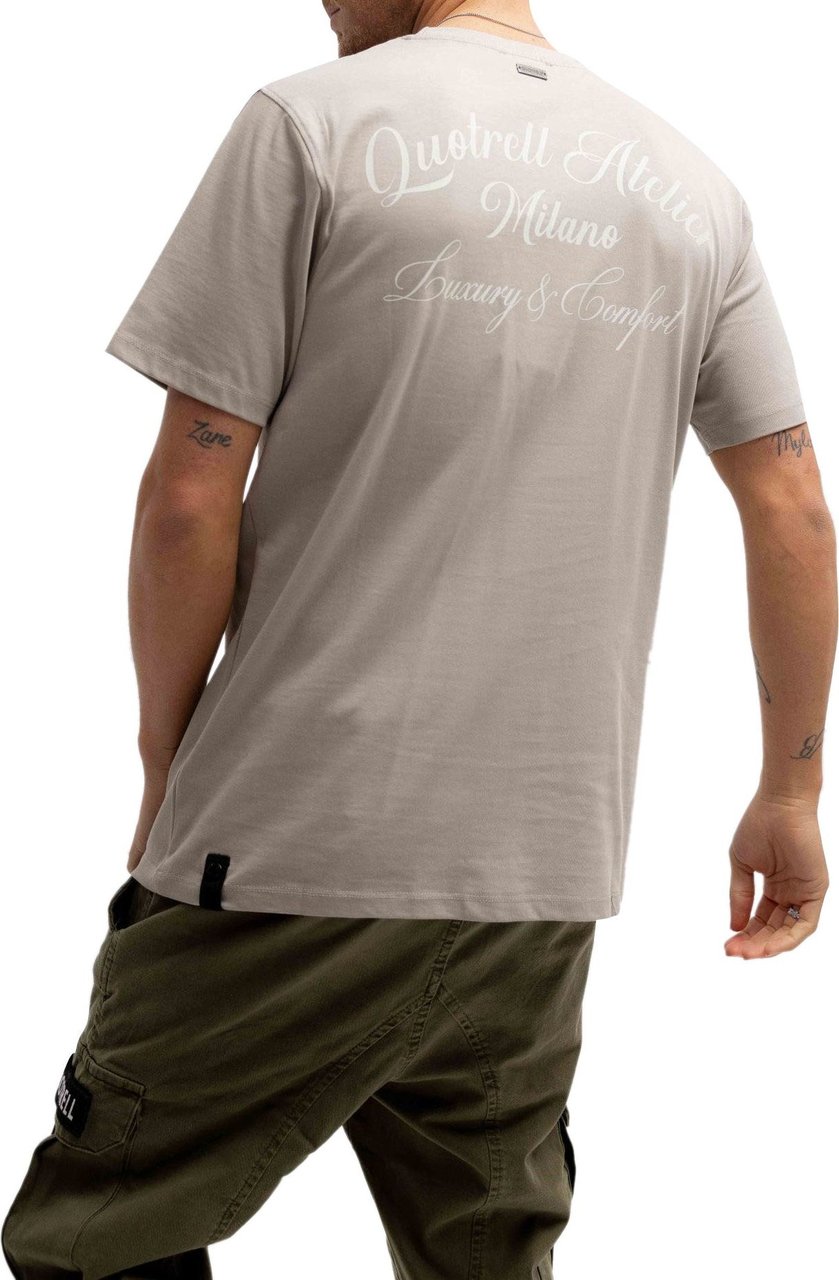 Quotrell Atelier Milano T-shirt | Taupe/off White Taupe