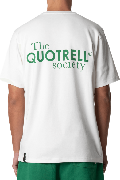 Quotrell Society T-shirt | Off White/green Wit