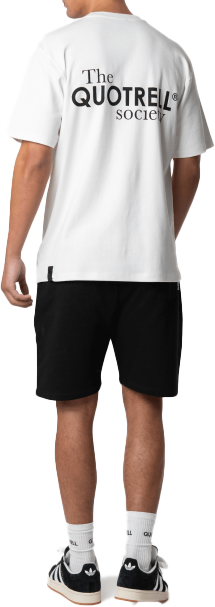 Quotrell Society Tee | White/black Wit