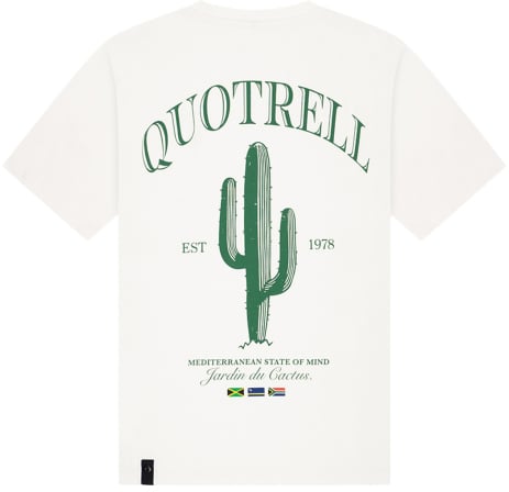 Quotrell Cactus T-shirt | Off White/green Wit