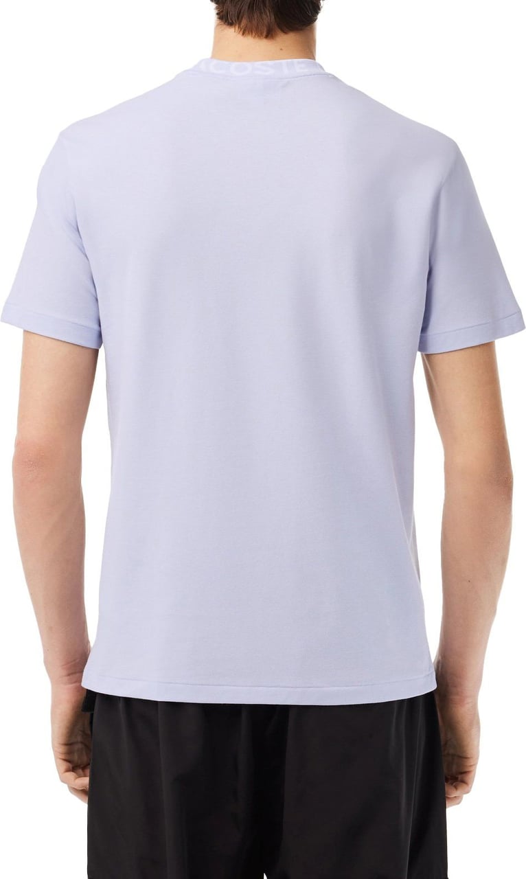 Lacoste Piqué Jacquard T-Shirt Heren Lichtblauw Blauw