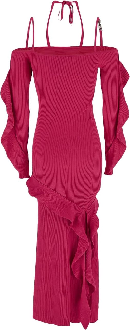Versace Jeans Couture Ribbed Dress Roze
