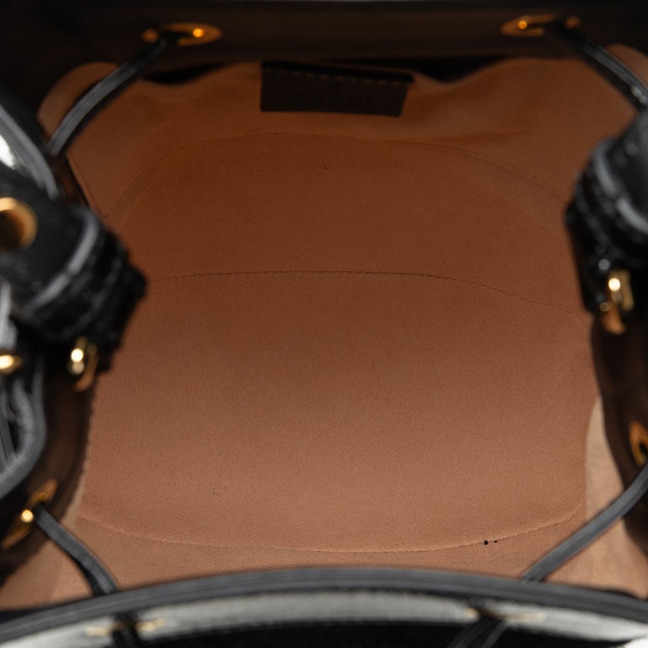 Gucci Suede Ophidia Web Bucket Bag Zwart