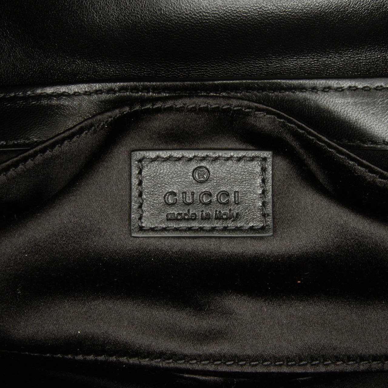 Gucci Leather Horsebit Chain Satchel Zwart