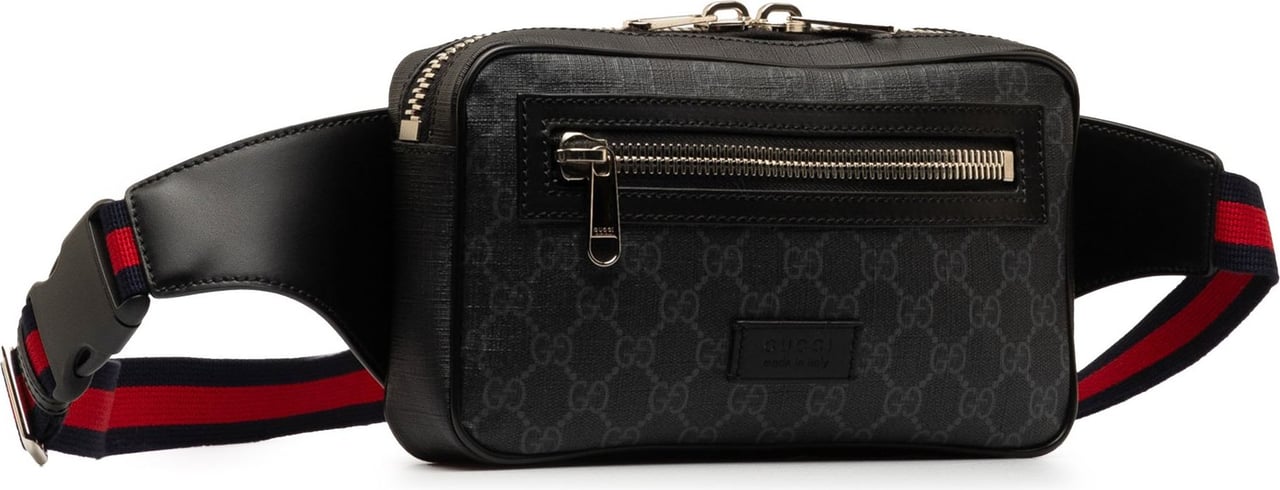 Gucci GG Supreme Web Belt Bag Zwart