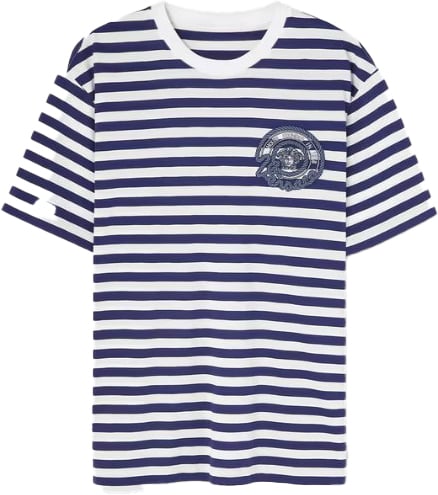 Versace T-Shirts And Polos Whitenavy Blue Blauw