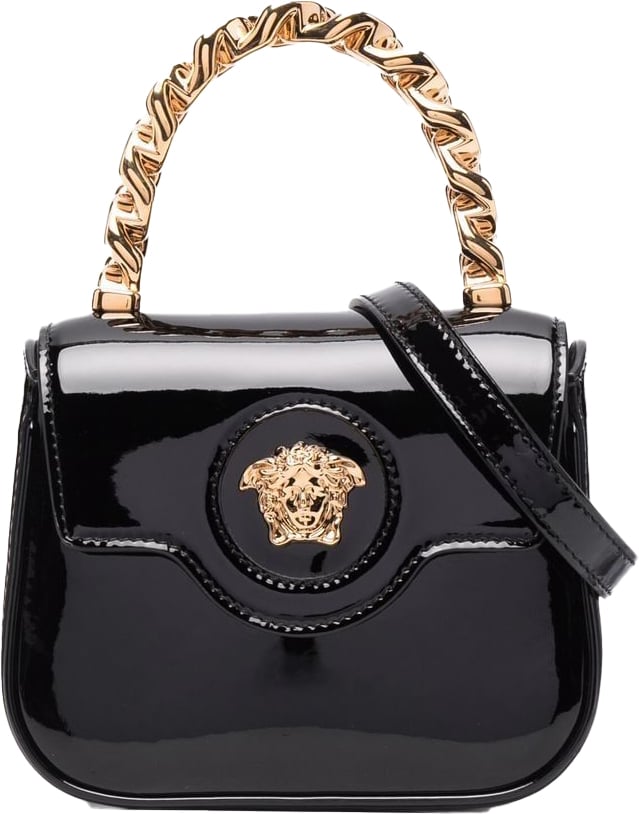 Versace La Medusa Patent Mini Bag Zwart