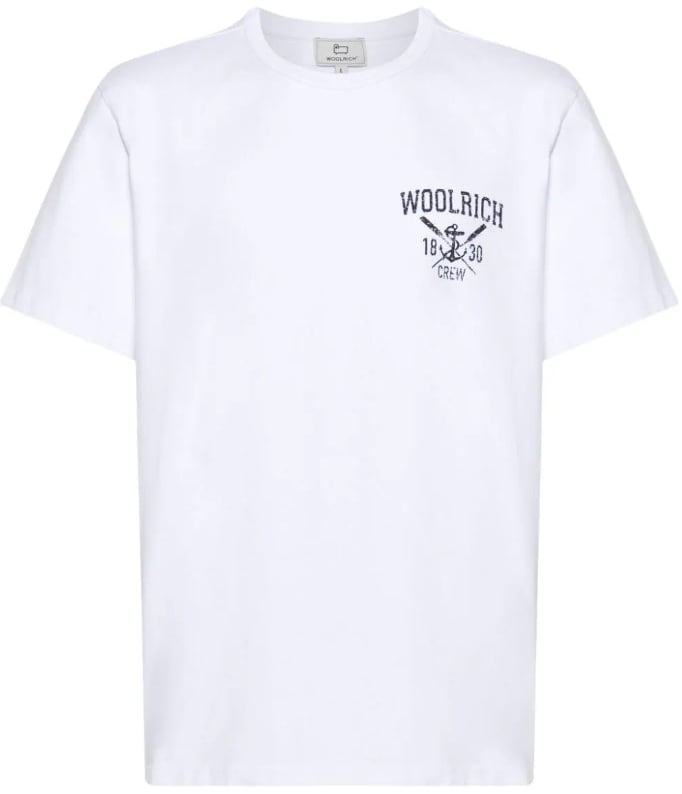Woolrich Navy Logo T-Shirt Bright White Navy