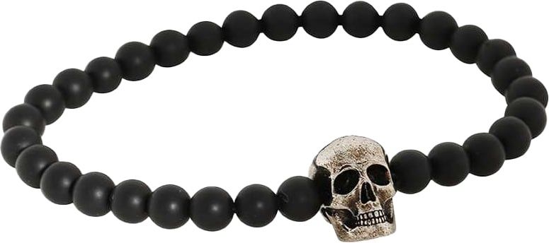Alexander McQueen Skull Pearls Bracelet Zwart