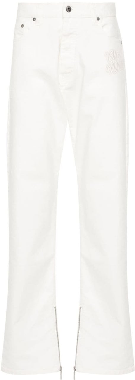 OFF-WHITE Heren 90Slogo Zip Det Skate Jeans Ra Wit