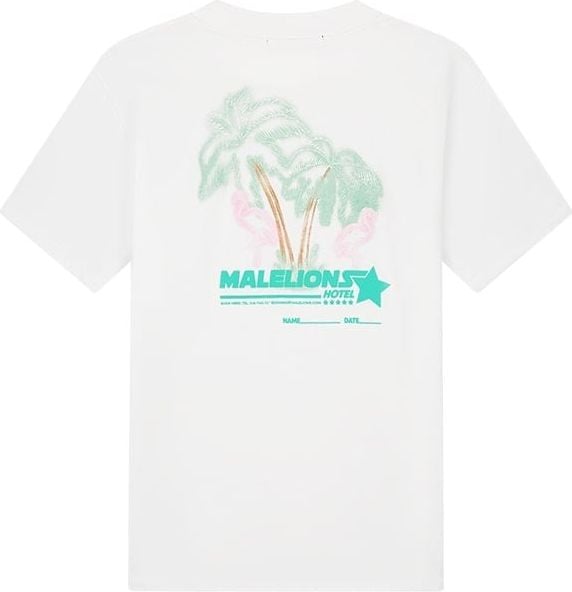 Malelions Malelions Men Hotel T-Shirt - White/Turquoise Wit
