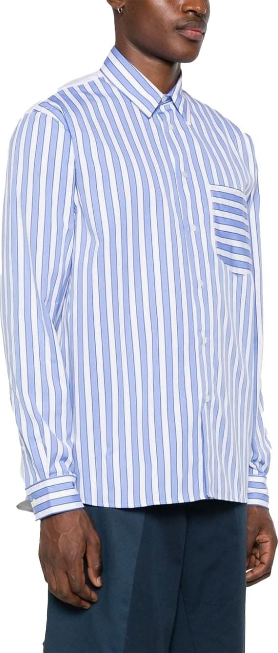J.W. Anderson chemise patchwork coupe classique Blauw