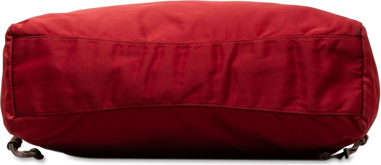 Prada Logo Tessuto Drawstring Tote Bag Rood