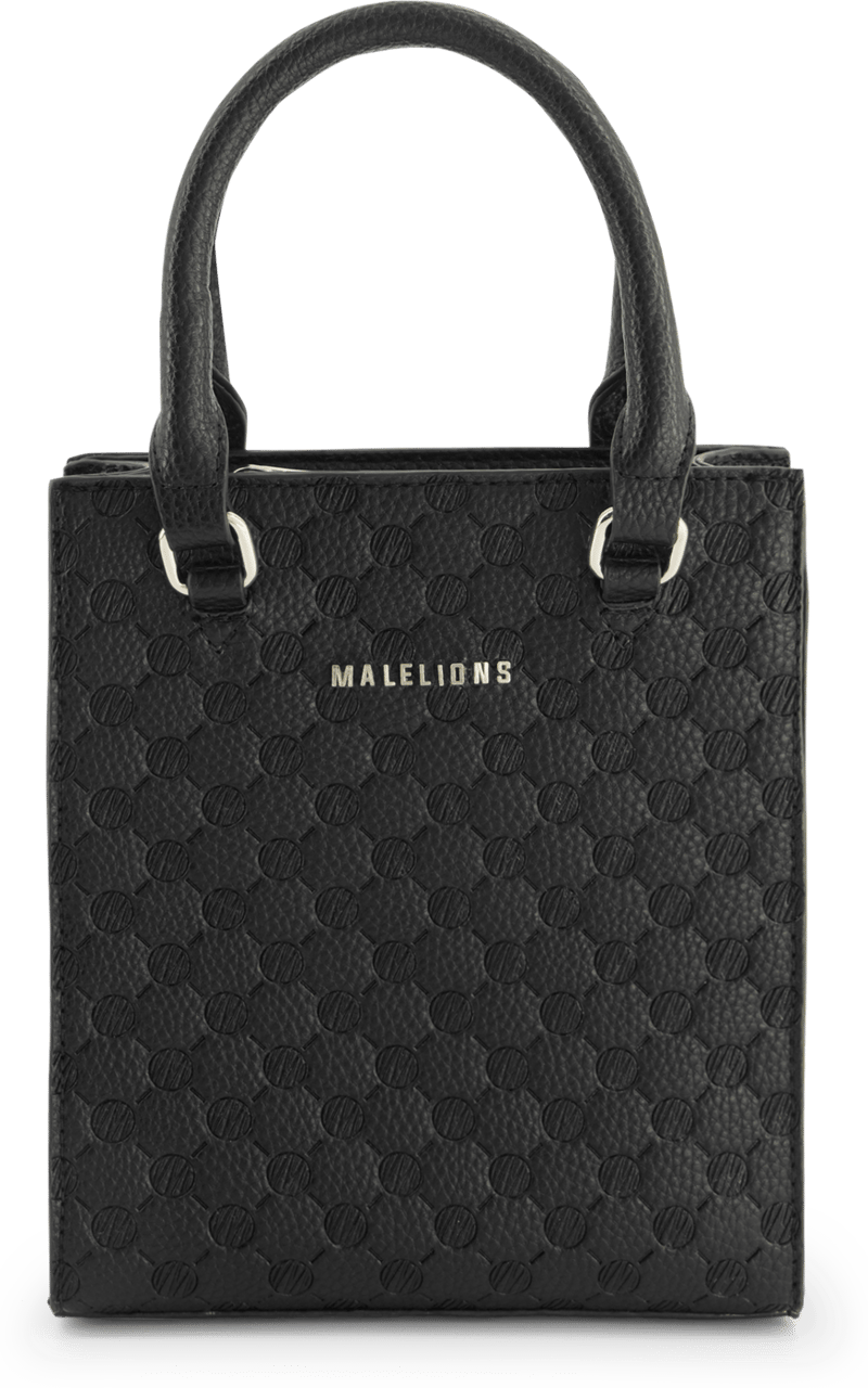 Malelions Malelions Monogram Handbag - Black Zwart