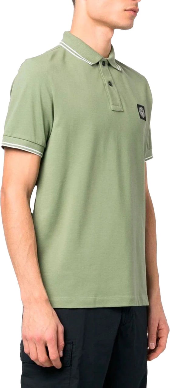 Stone Island Slim Fit Logo Patch Polo Shirt Groen