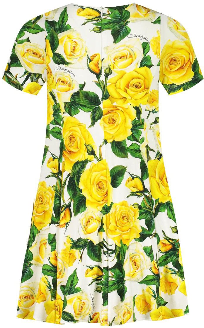 Dolce & Gabbana Short Sleeves Dress Geel