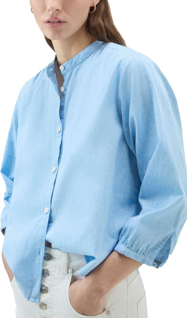 Woolrich Shirts Clear Blue Blauw