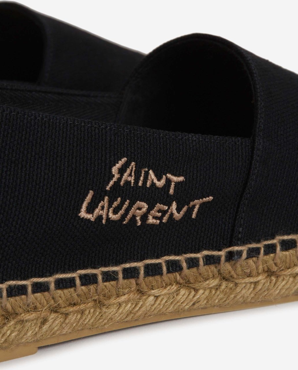 Saint Laurent Embroidered Canvas Espadrilles Zwart