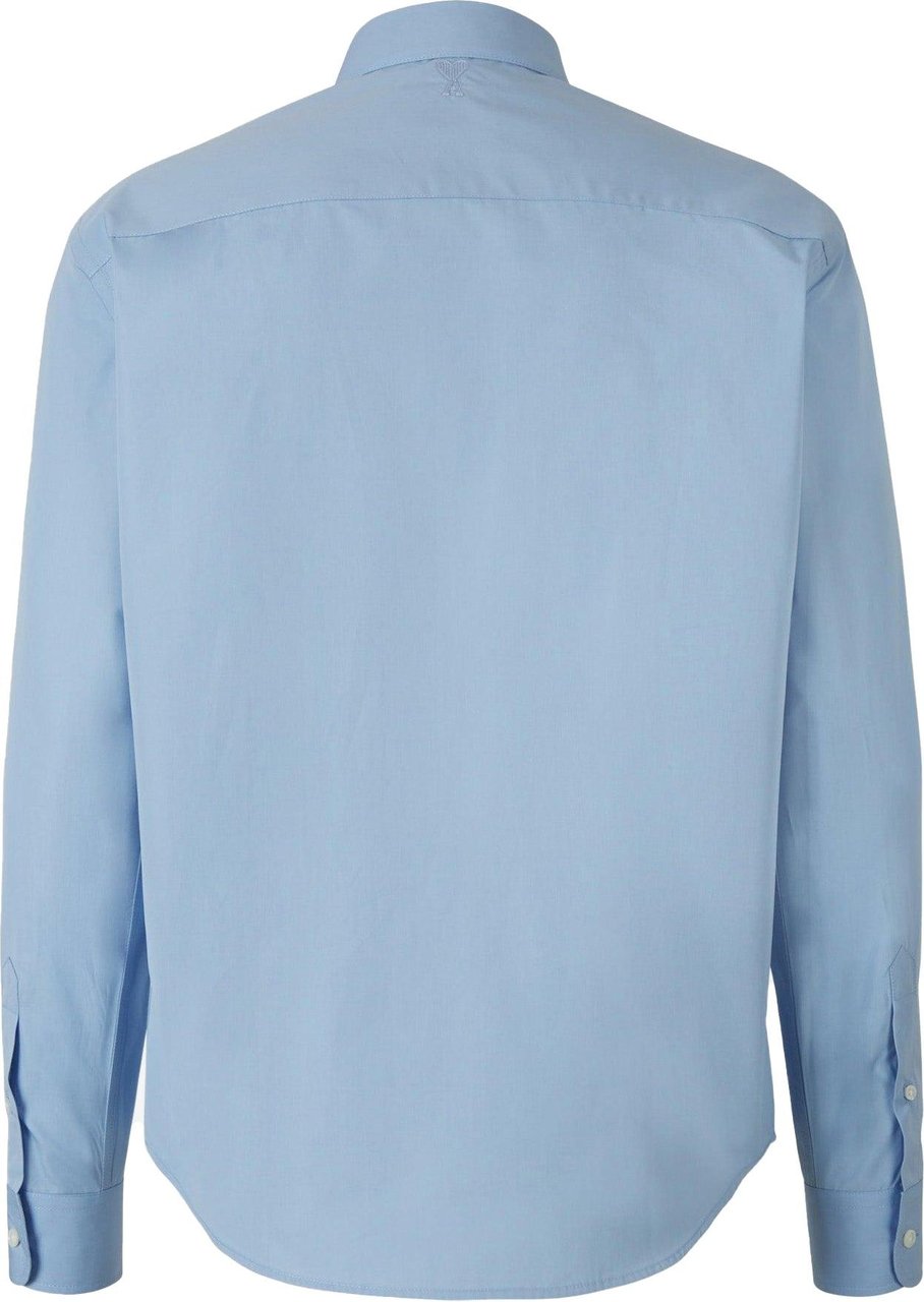 AMI Paris Plain Cotton Shirt Blauw
