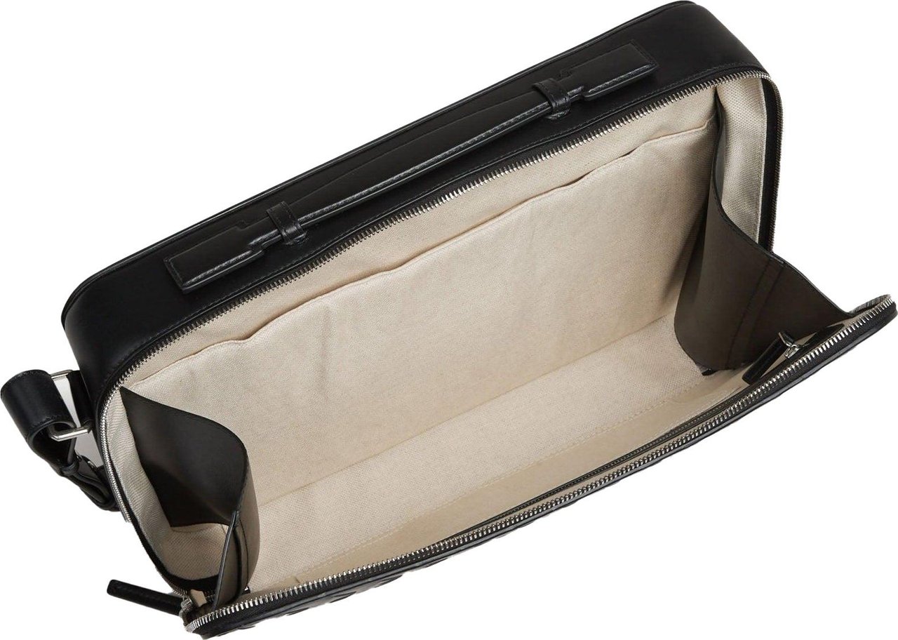 Bottega Veneta Intrecciato Leather Briefcase Zwart