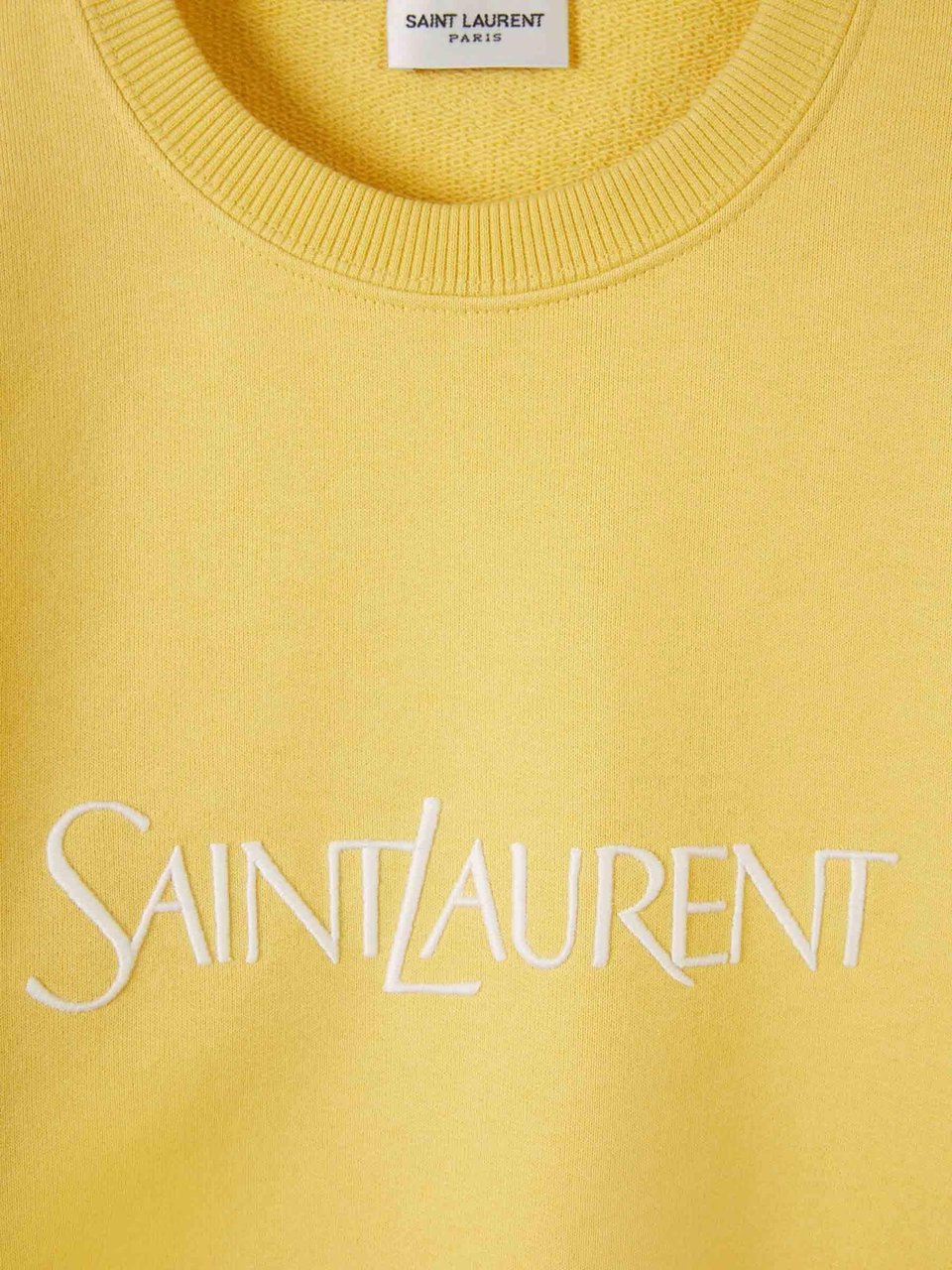 Saint Laurent Cotton Logo Sweatshirt Geel