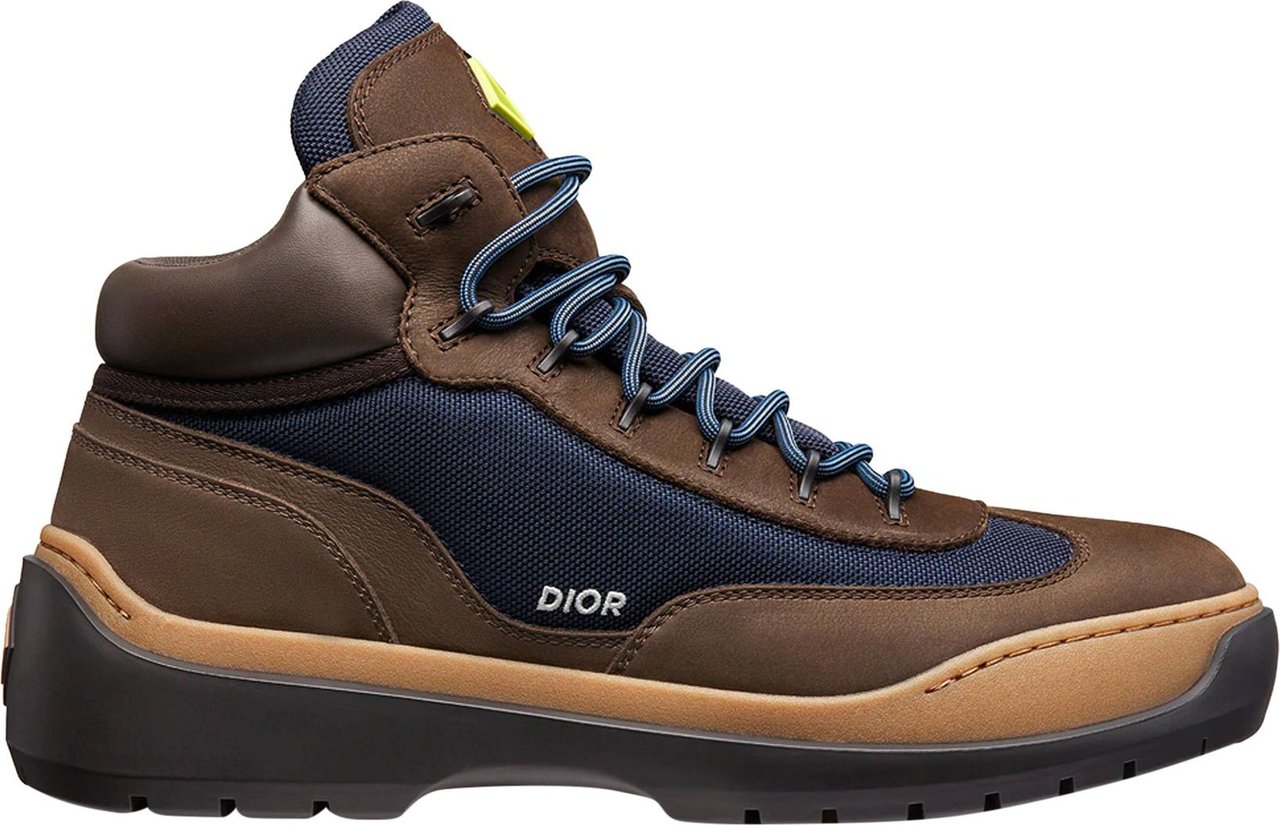 Dior Dior Leather And Canvas Boots Bruin