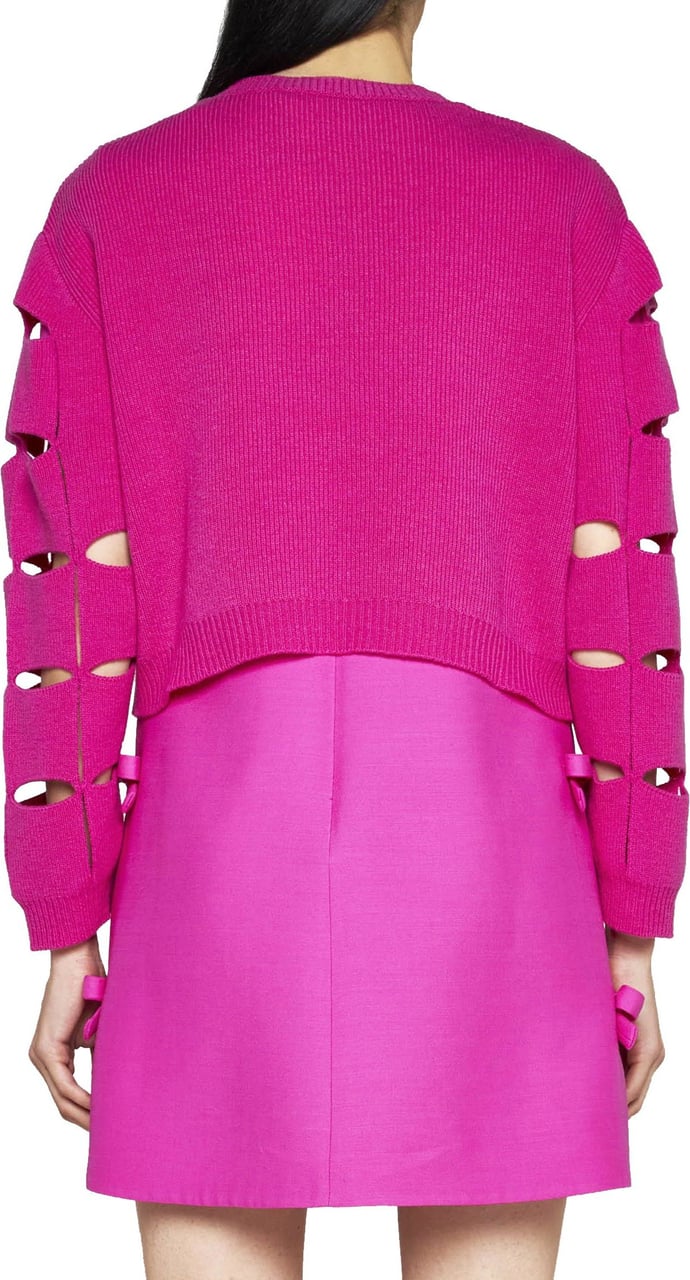 Valentino Valentino Cut-Out Wool Sweater Roze