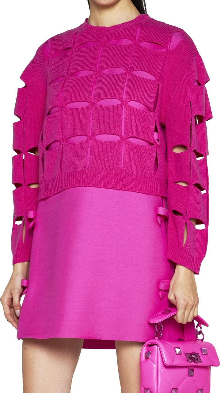 Valentino Valentino Cut-Out Wool Sweater Roze