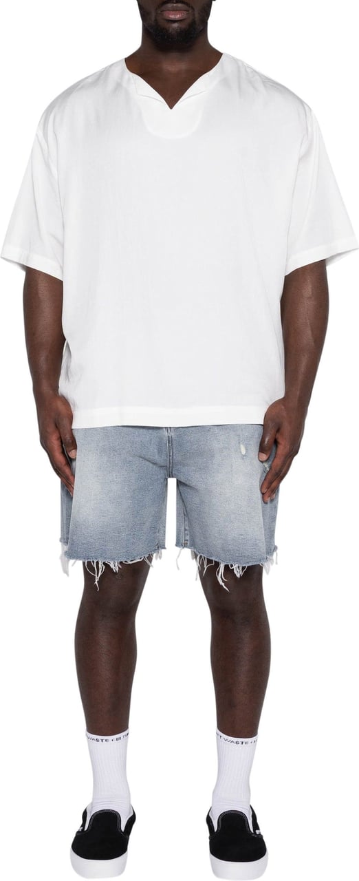 Don't Waste Culture Palesa Distressed shorts with holes Blauw