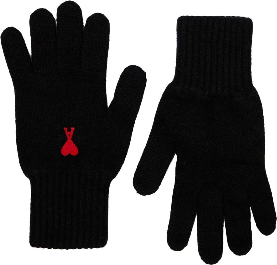 AMI Paris De Coeur Logo Gloves Zwart
