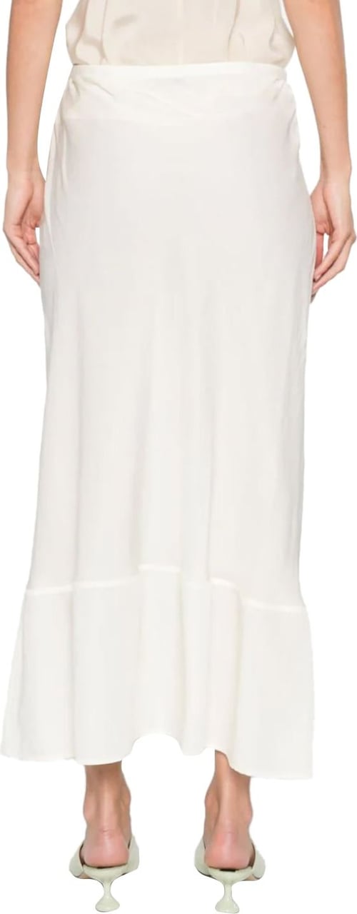Lemaire Bias Cut Long Skirt White Asparagus Wit