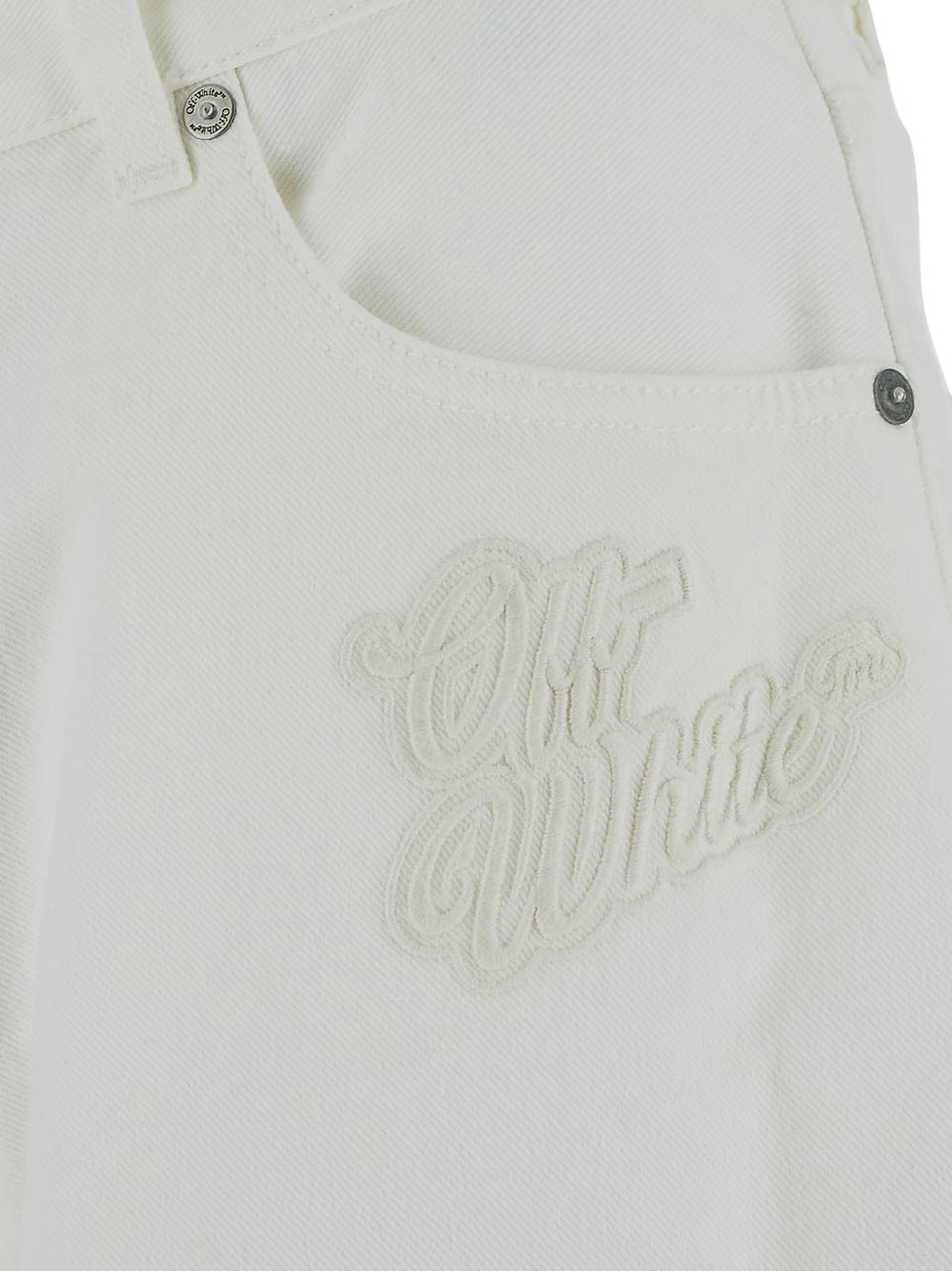 OFF-WHITE Jeans Super Baggy con Logo Anni 90S Wit