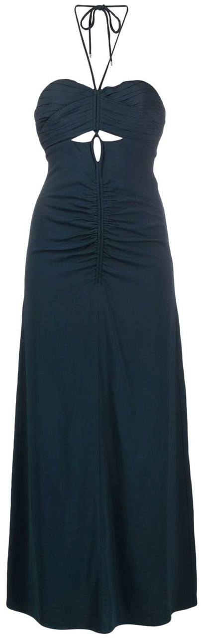 Self-Portrait Self-Portrait Cut-Out Ruched Maxi Dress Grijs