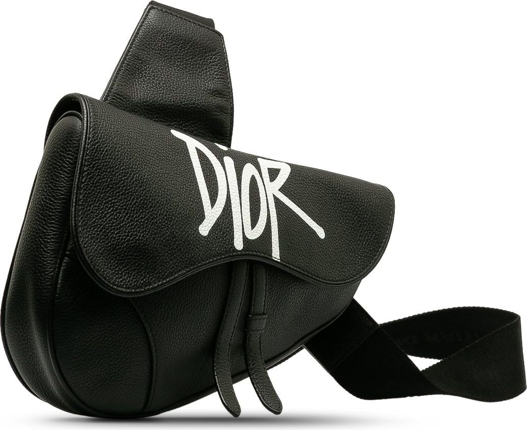 Dior x Stussy Bee Applique Saddle Zwart